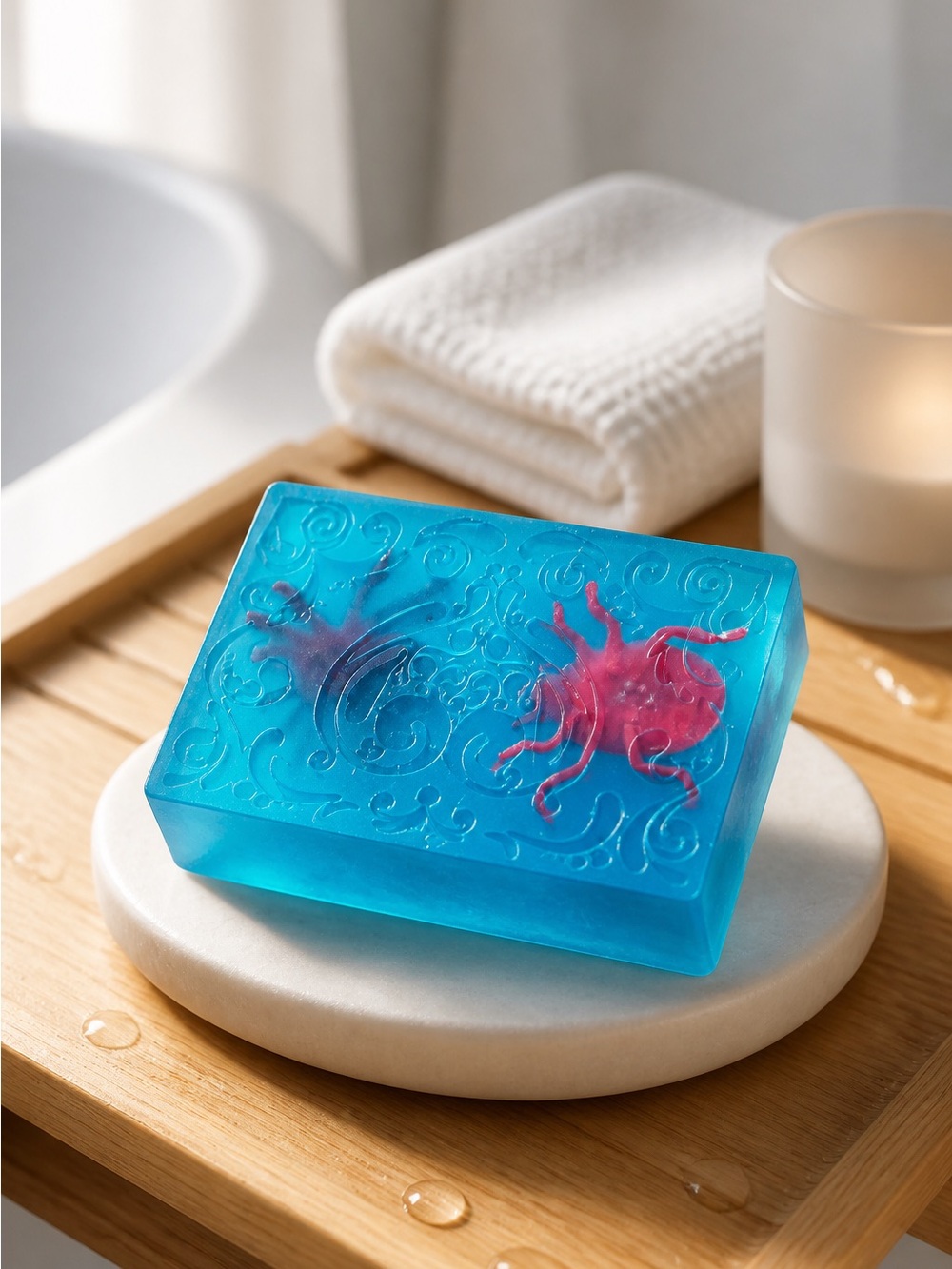 Handmade Soap. Banana w/ Toy Bugs.